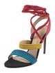 Alexandre Birman Suede Colorblock Pattern Sandals