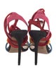 Alexandre Birman Suede Colorblock Pattern Sandals