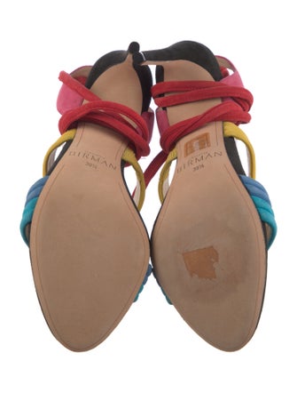 Alexandre Birman Suede Colorblock Pattern Sandals