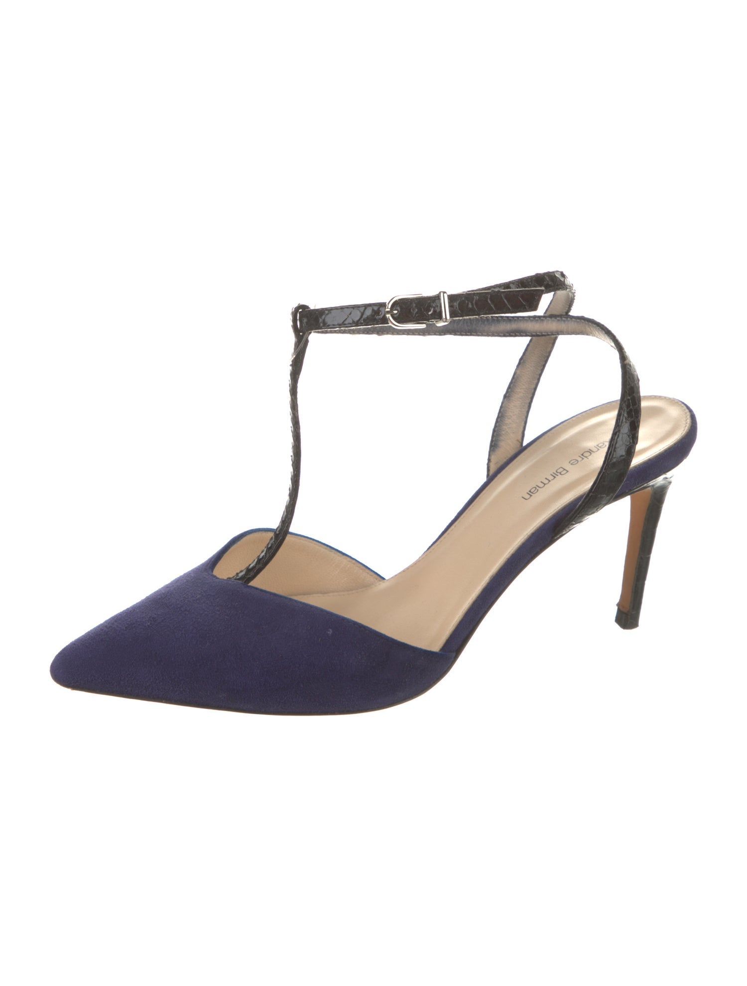 Alexandre Birman Suede T-Strap Pumps