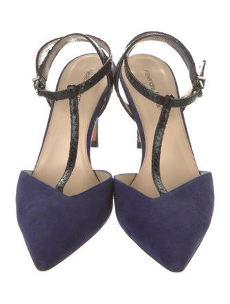 Alexandre Birman Suede T-Strap Pumps