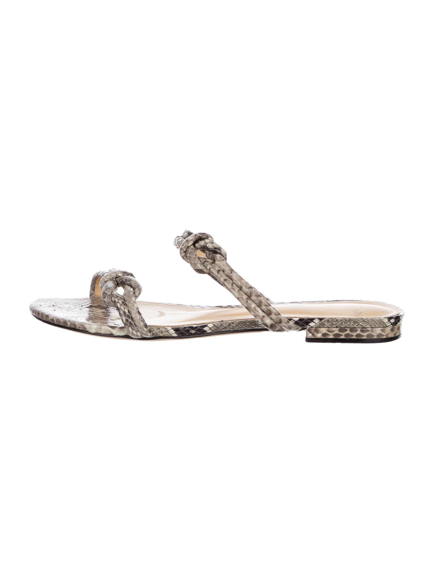 Alexandre Birman Snakeskin Animal Print Flip Flops