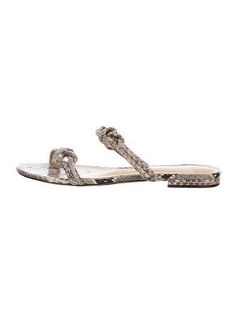 Alexandre Birman Snakeskin Animal Print Flip Flops