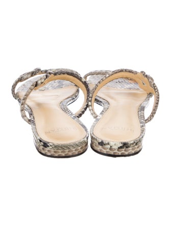 Alexandre Birman Snakeskin Animal Print Flip Flops