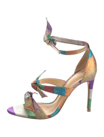 Alexandre Birman Animal Print Glitter Accents Gladiator Sandals