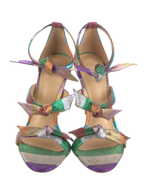 Alexandre Birman Animal Print Glitter Accents Gladiator Sandals