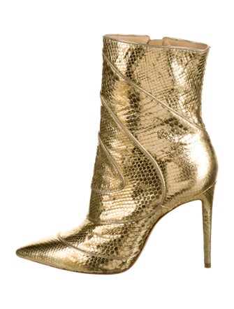 Alexandre Birman Leather Animal Print Boots