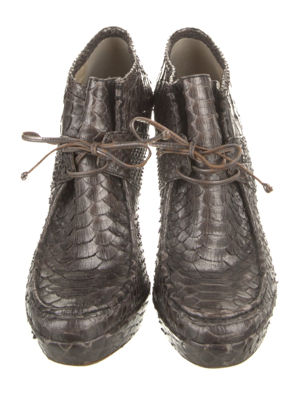 Alexandre Birman Python Animal Print Lace-Up Boots - image 3