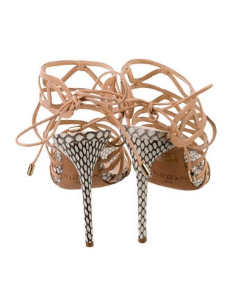 Alexandre Birman Leather Animal Print Sandals