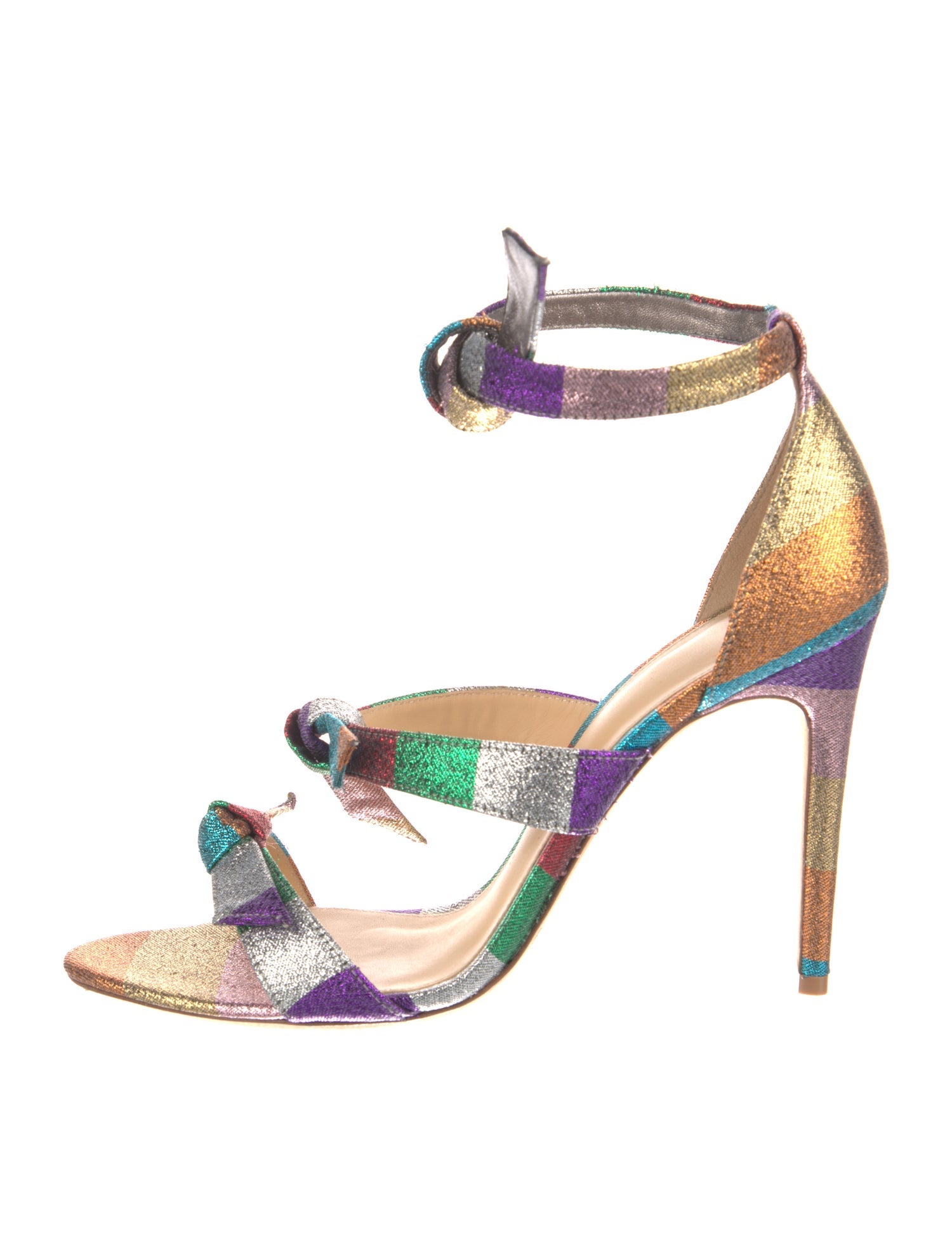 Alexandre Birman Leather Colorblock Pattern Sandals