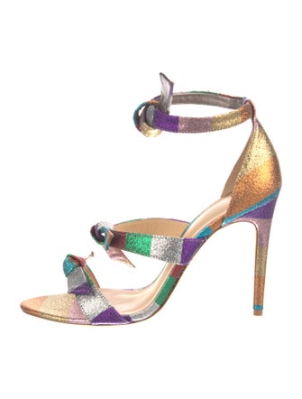 Alexandre Birman Leather Colorblock Pattern Sandals