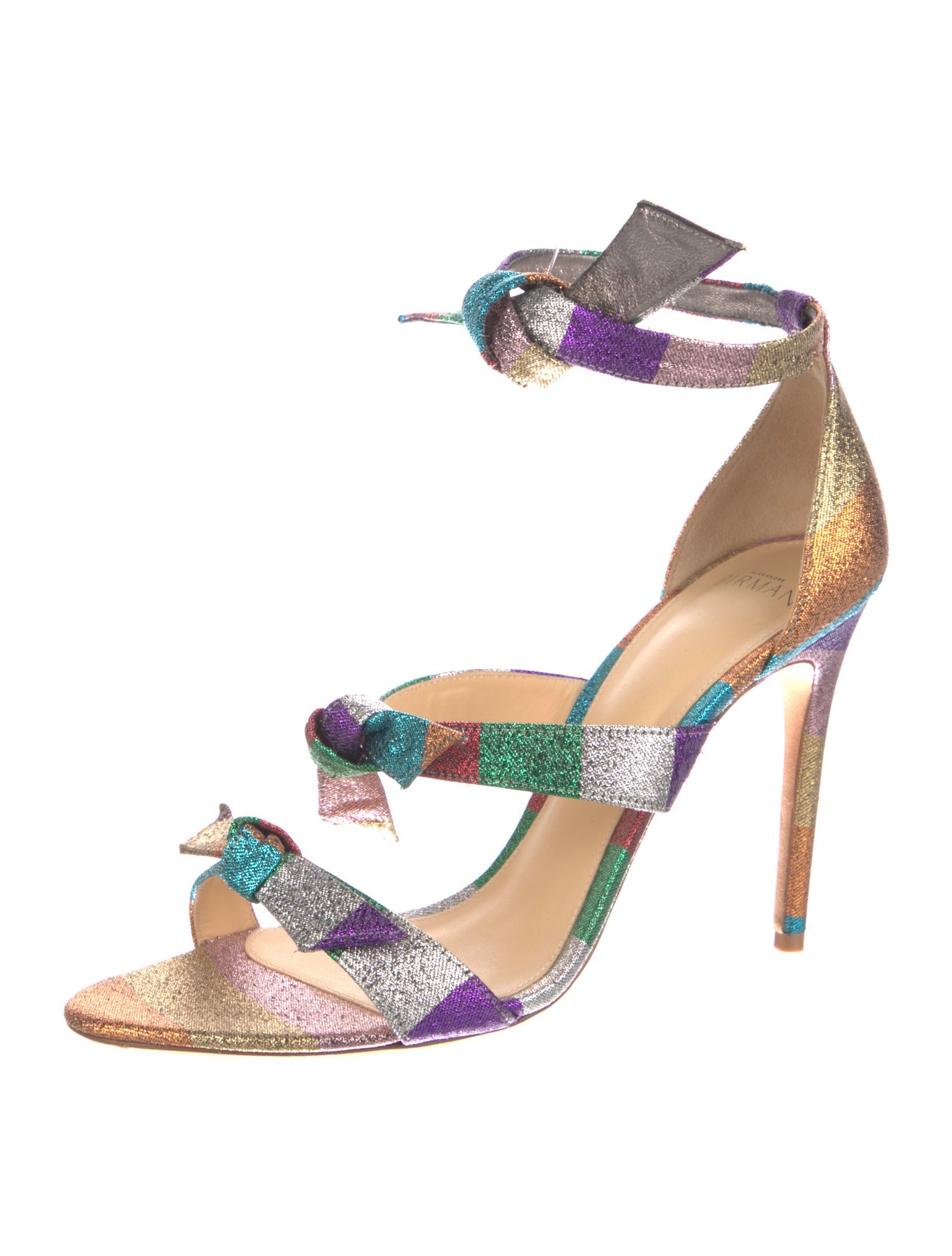 Alexandre Birman Leather Colorblock Pattern Sandals