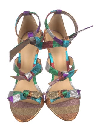 Alexandre Birman Leather Colorblock Pattern Sandals
