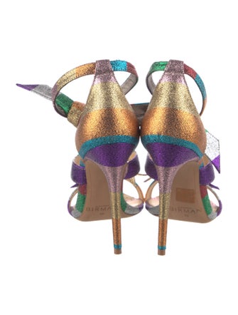 Alexandre Birman Leather Colorblock Pattern Sandals