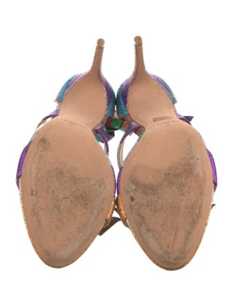 Alexandre Birman Leather Colorblock Pattern Sandals