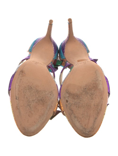 Alexandre Birman Leather Colorblock Pattern Sandals