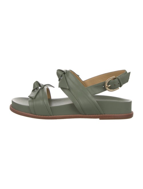 Alexandre Birman Leather Bow Accents Slingback Sandals