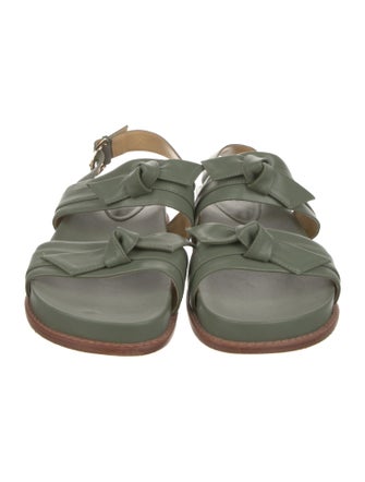 Alexandre Birman Leather Bow Accents Slingback Sandals