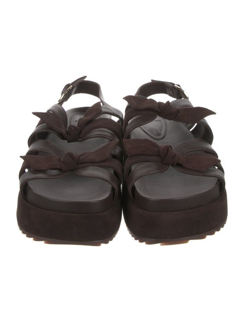 Alexandre Birman Leather Bow Accents Slingback Sandals