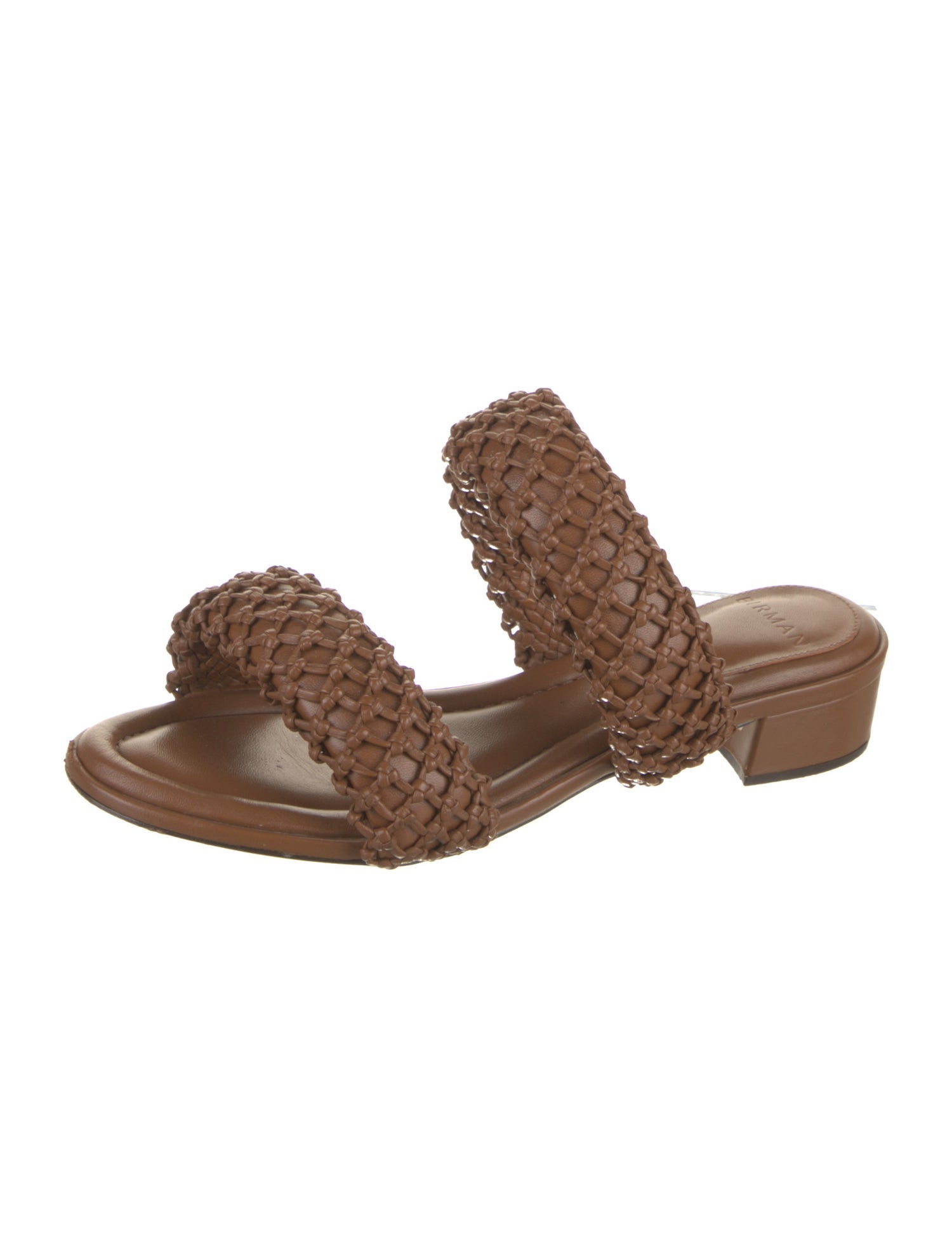 Alexandre Birman Leather Braided Accents Slides