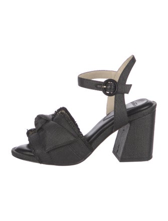 Alexandre Birman Raffia Raw-Edge Trim Sandals