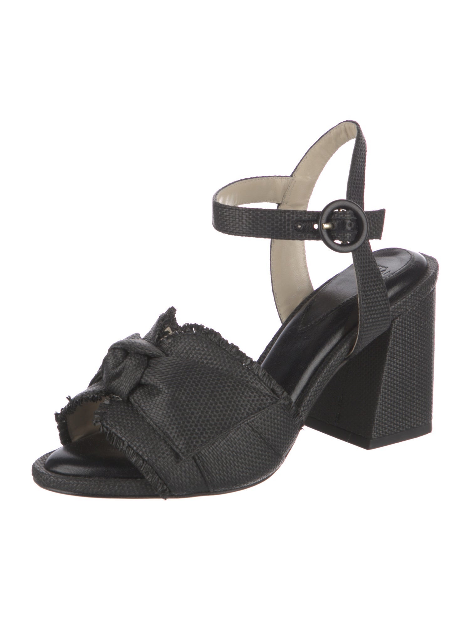 Alexandre Birman Raffia Raw-Edge Trim Sandals