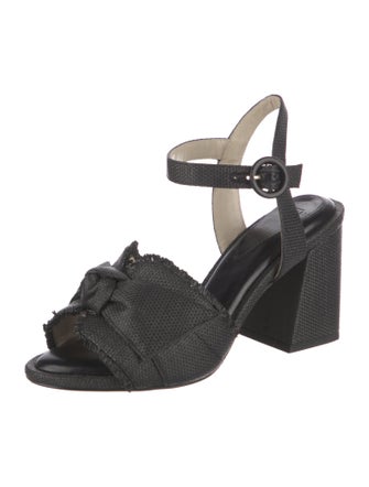 Alexandre Birman Raffia Raw-Edge Trim Sandals