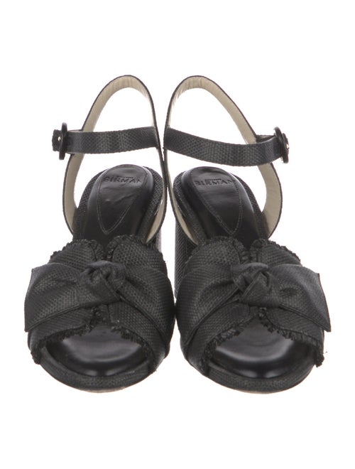 Alexandre Birman Raffia Raw-Edge Trim Sandals