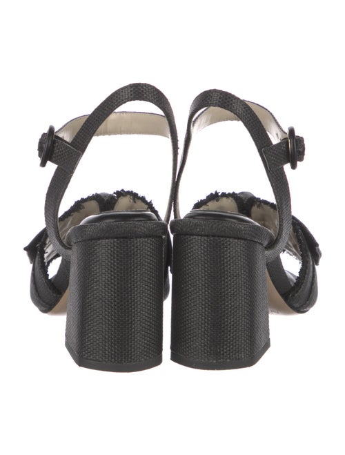 Alexandre Birman Raffia Raw-Edge Trim Sandals