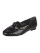 Alexandre Birman Embossed Leather Tassel Accents Mary Jane Flats