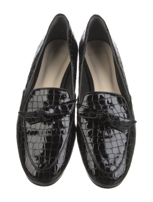Alexandre Birman Embossed Leather Tassel Accents Mary Jane Flats