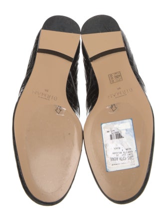 Alexandre Birman Embossed Leather Tassel Accents Mary Jane Flats