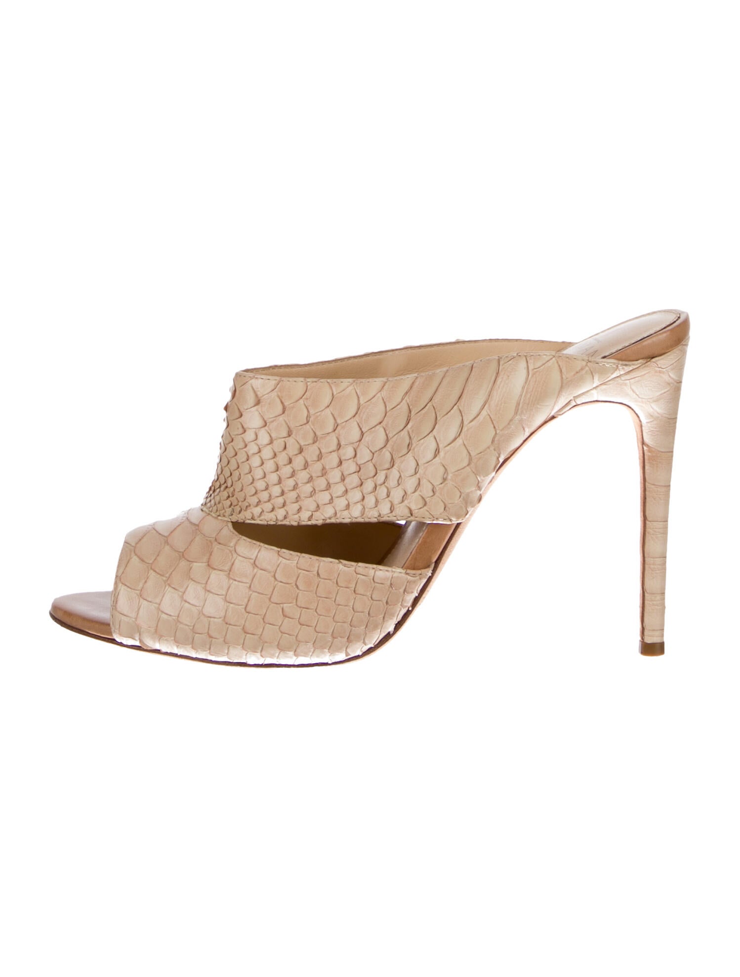 Alexandre Birman Snakeskin Animal Print Mules