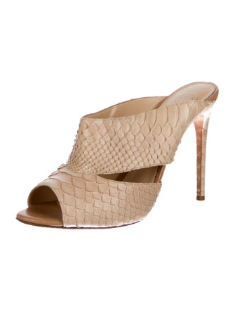 Alexandre Birman Snakeskin Animal Print Mules