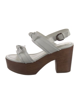 Alexandre Birman Leather Bow Accents Slingback Sandals