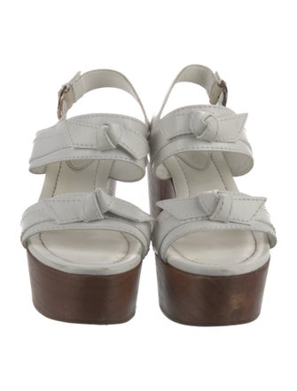 Alexandre Birman Leather Bow Accents Slingback Sandals