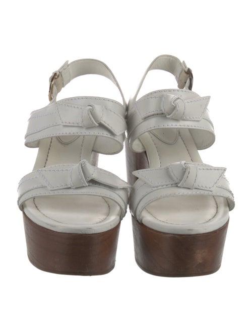 Alexandre Birman Leather Bow Accents Slingback Sandals