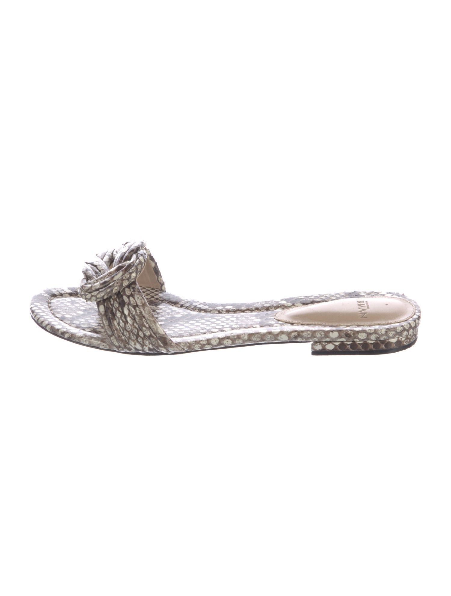 Alexandre Birman Snakeskin Animal Print Slides