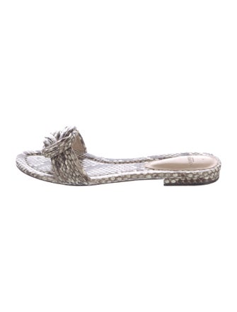 Alexandre Birman Snakeskin Animal Print Slides