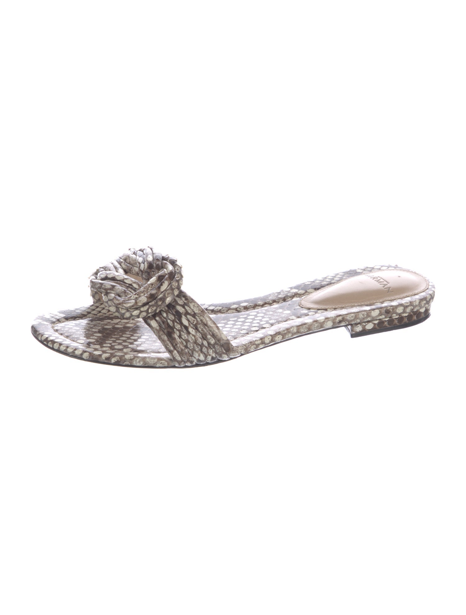 Alexandre Birman Snakeskin Animal Print Slides