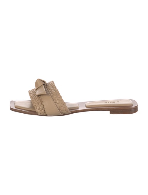 Alexandre Birman Leather Bow Accents Slides