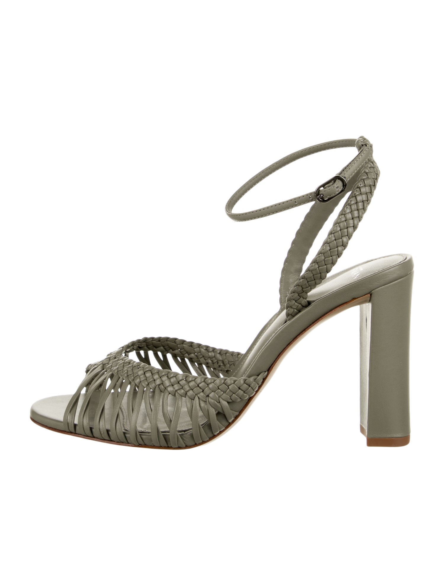 Alexandre Birman Embossed Leather Braided Accents Sandals