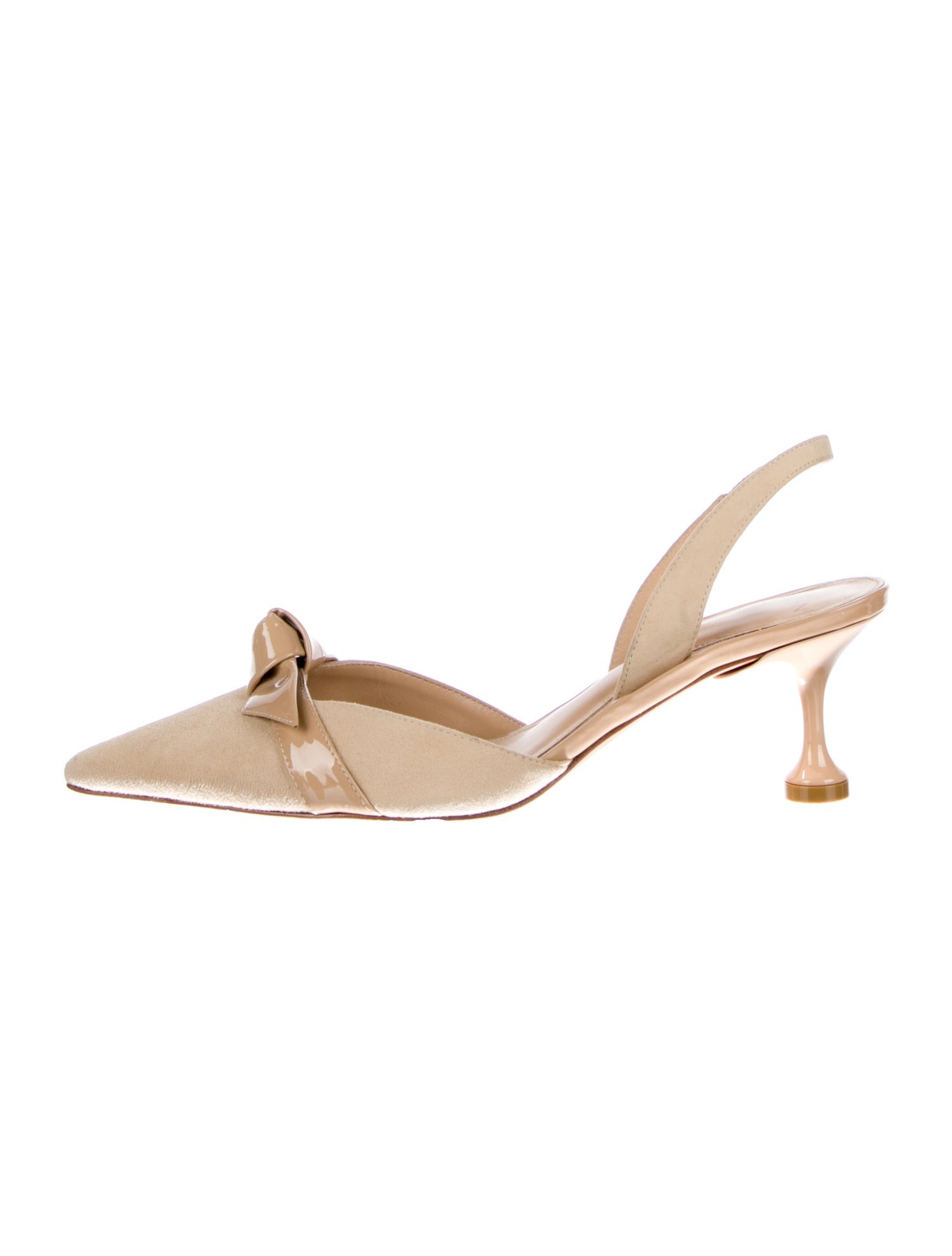 Alexandre Birman Suede Bow Accents Slingback Pumps