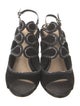 Alexandre Birman Suede Leather Trim Embellishment Slingback Sandals