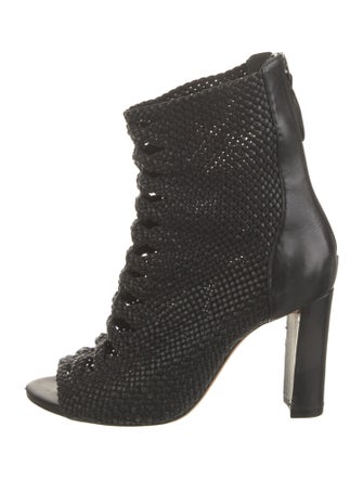 Alexandre Birman Leather Braided Accents Lace-Up Boots