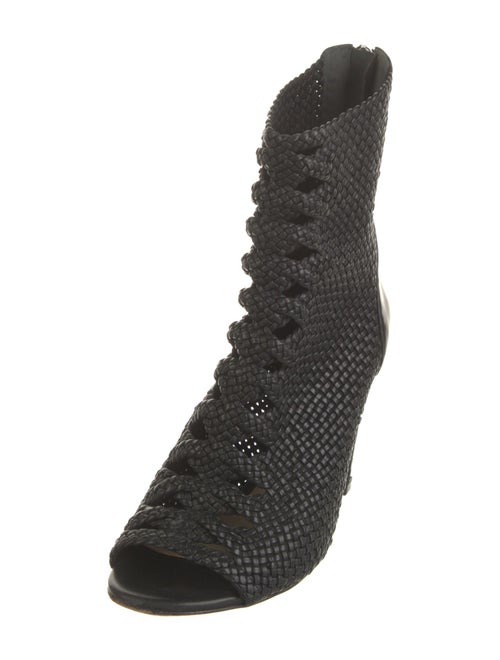 Alexandre Birman Leather Braided Accents Lace-Up Boots