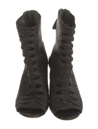 Alexandre Birman Leather Braided Accents Lace-Up Boots
