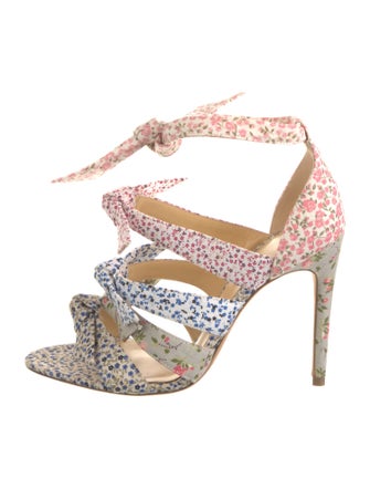 Alexandre Birman Floral Print T-Strap Pumps