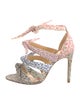 Alexandre Birman Floral Print T-Strap Pumps