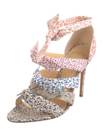 Alexandre Birman Floral Print T-Strap Pumps